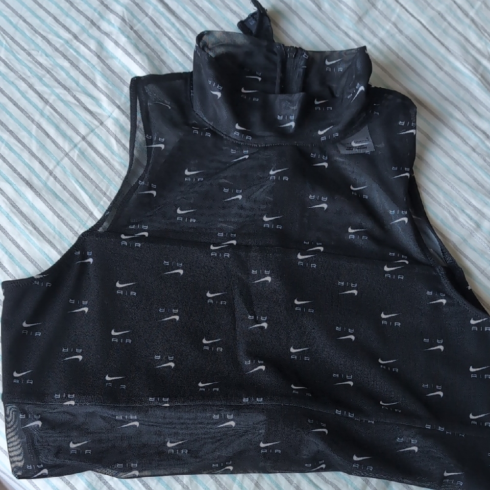 Nike Black High Neck Crop Top